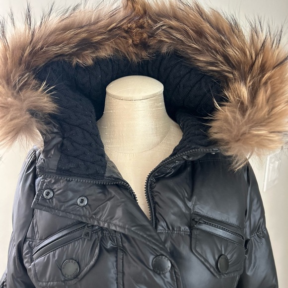 RUDSAK woman’s Black Puffer Coat with Fur Hood - Picture 2 of 13